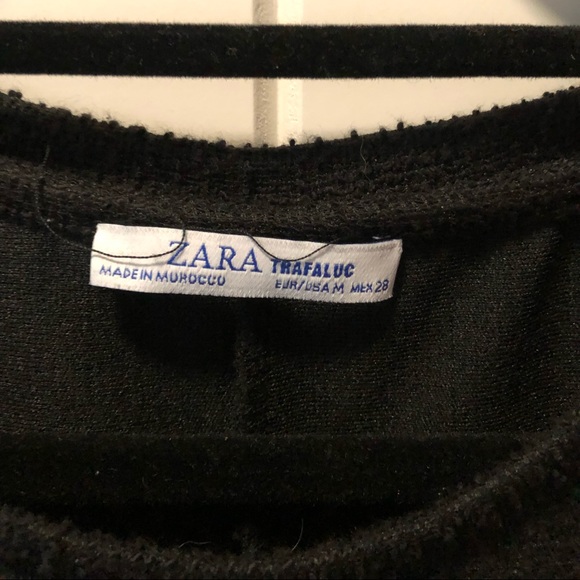 NWOT Zara Textured Weave Dress with Ruffle - Picture 3 of 3